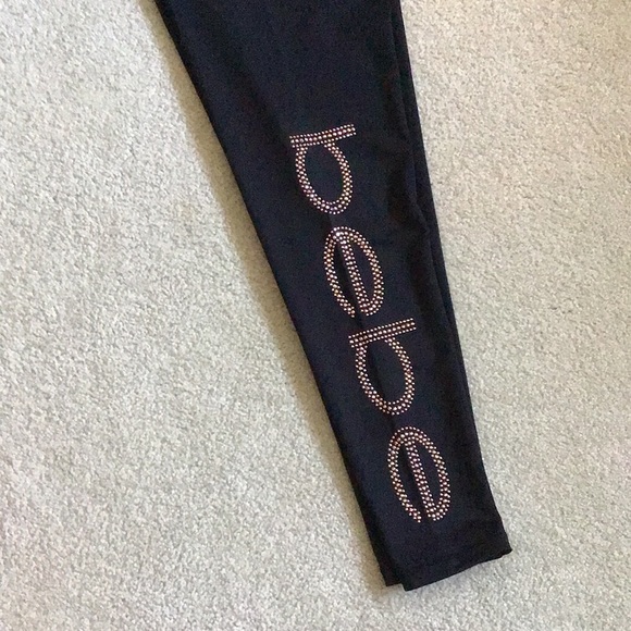 SOLD - Bebe Sport Rhinestud Logo Black Legging - NWT - Picture 11 of 12